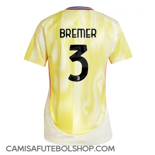 Camisa de time de futebol Juventus Gleison Bremer #3 Replicas 2º Equipamento Feminina 2024-25 Manga Curta